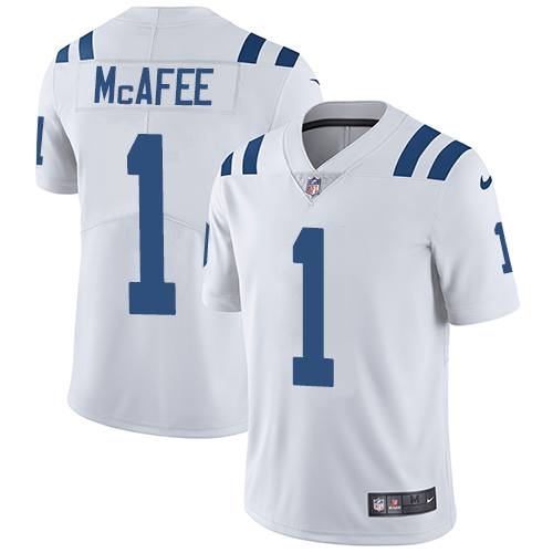 Nike Colts #1 Pat McAfee White Men's Stitched NFL Vapor Untouchable Limited Jersey - Click Image to Close